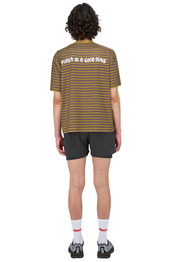 UNNA Wavy Tee Striped SS - Mud Gold