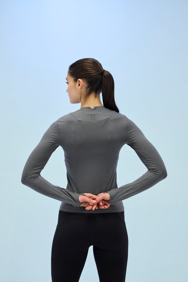 Bandit Women's Seamless Wool Blend Long Sleeve - Shadow