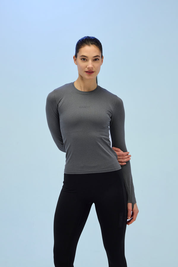 Bandit Women's Seamless Wool Blend Long Sleeve - Shadow