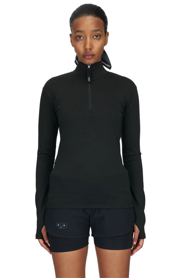 UNNA Women's ZIp Up Wool Layer - Black