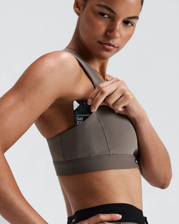 Bandit Women's Striped Cadence™ Longline Bra - Concrete Taupe / Cocoa
