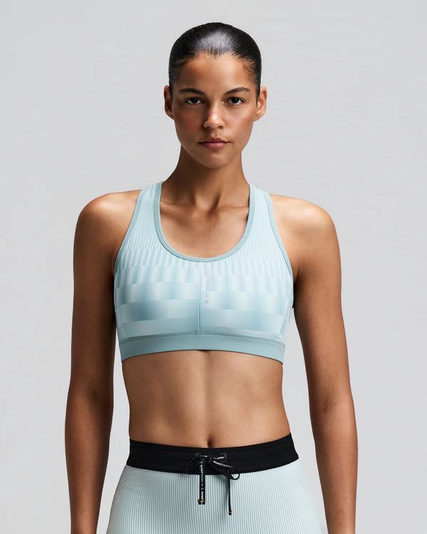 Bandit Women's Vanisher™ Reverso™ Scoop Neck Run Bra - Growing Grid - Lagoon / Mist