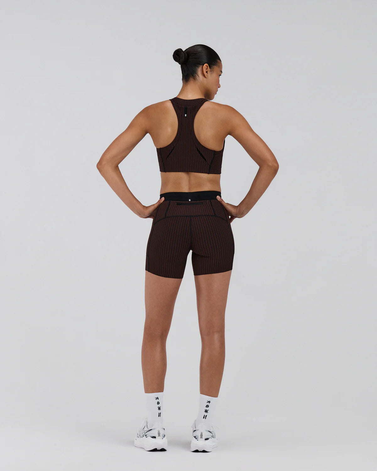 Bandit Women's Striped Cadence™ Longline Bra - Cacao / Black
