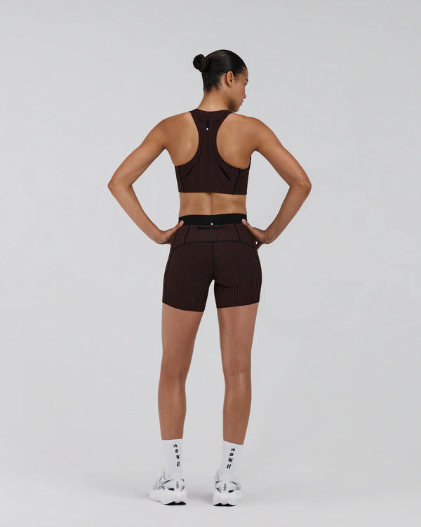 Bandit Women's Striped Cadence™ Longline Bra - Cacao / Black