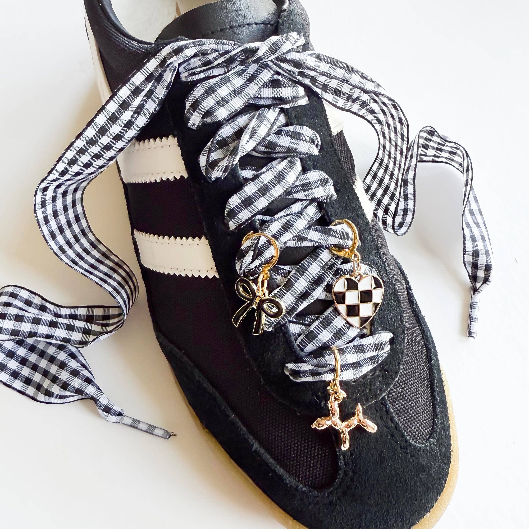 Leo + Lee Shoe Charm + Lace Sets - Gingham