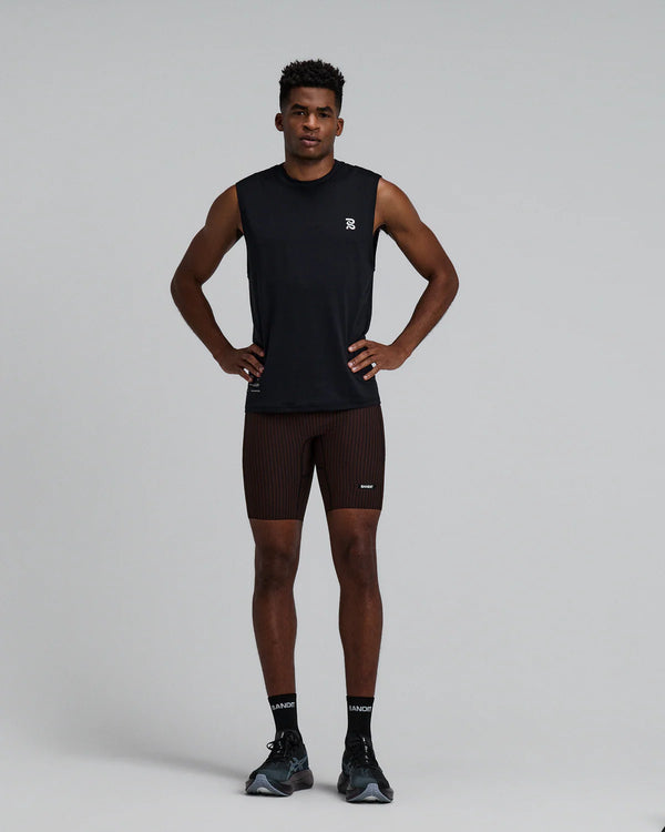 Bandit Men's Striped Cadence™ 7 Pocket Lined Half Tights - Cacao / Black