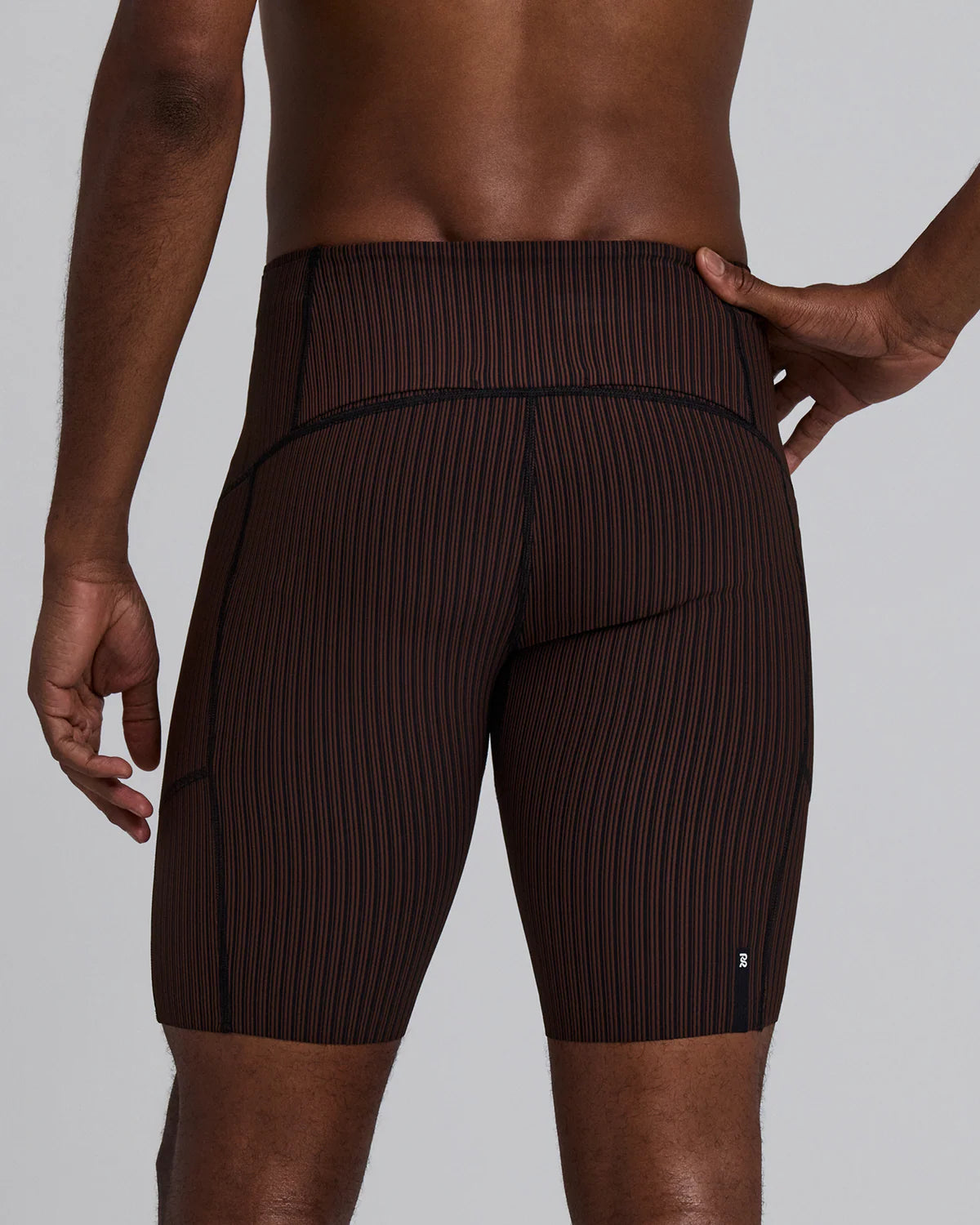 Bandit Men's Striped Cadence™ 7 Pocket Lined Half Tights - Cacao / Black
