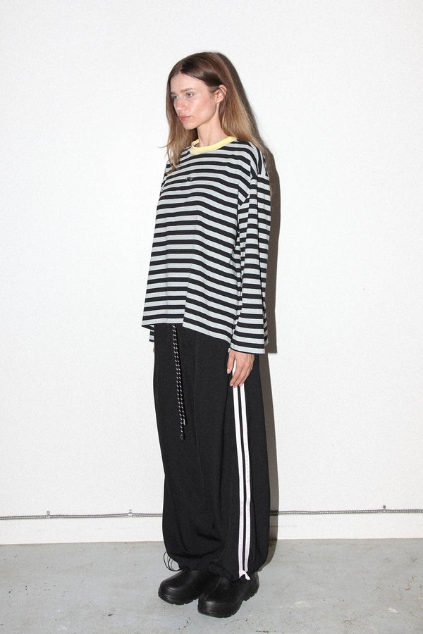 KkCo Pierced Long Sleeve Box Tee - Sky & Midnight