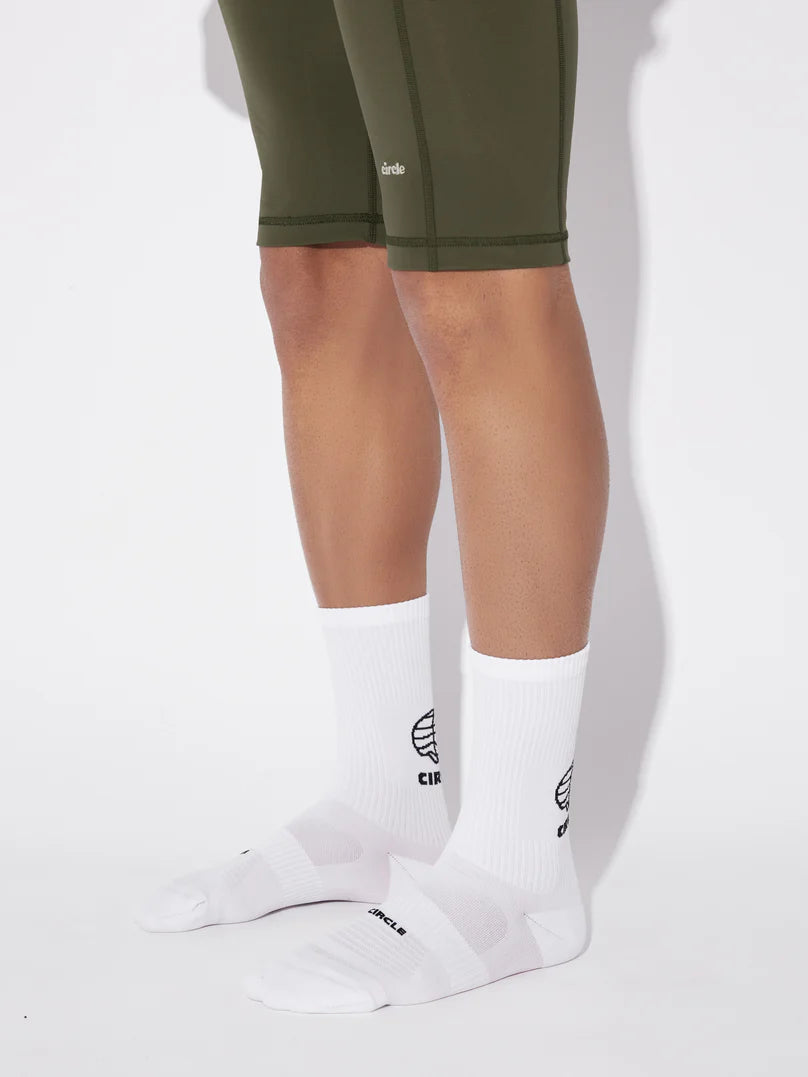 Circle Speedy High Planet Running Socks - White