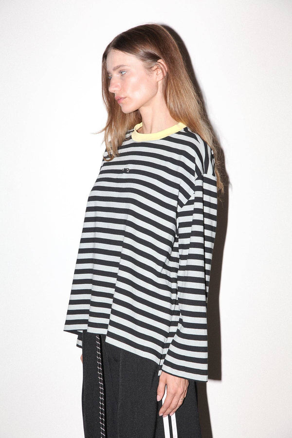 KkCo Pierced Long Sleeve Box Tee - Sky & Midnight