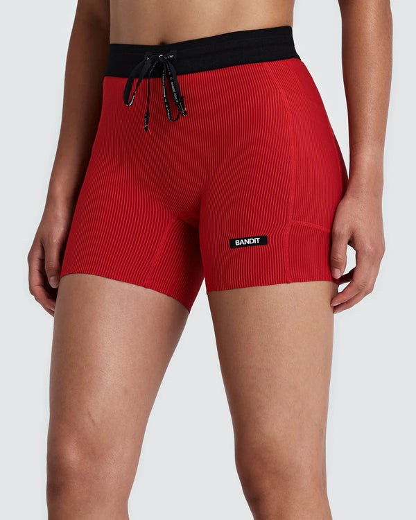 Bandit Women's Striped Cadence™ 5" Compression Shorts - Oxide Red / Signal Red