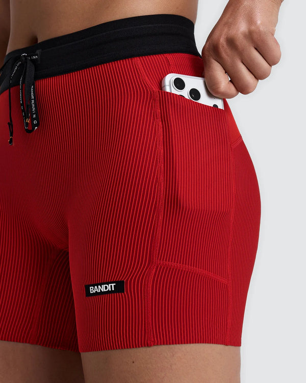 Bandit Women's Striped Cadence™ 5" Compression Shorts - Oxide Red / Signal Red