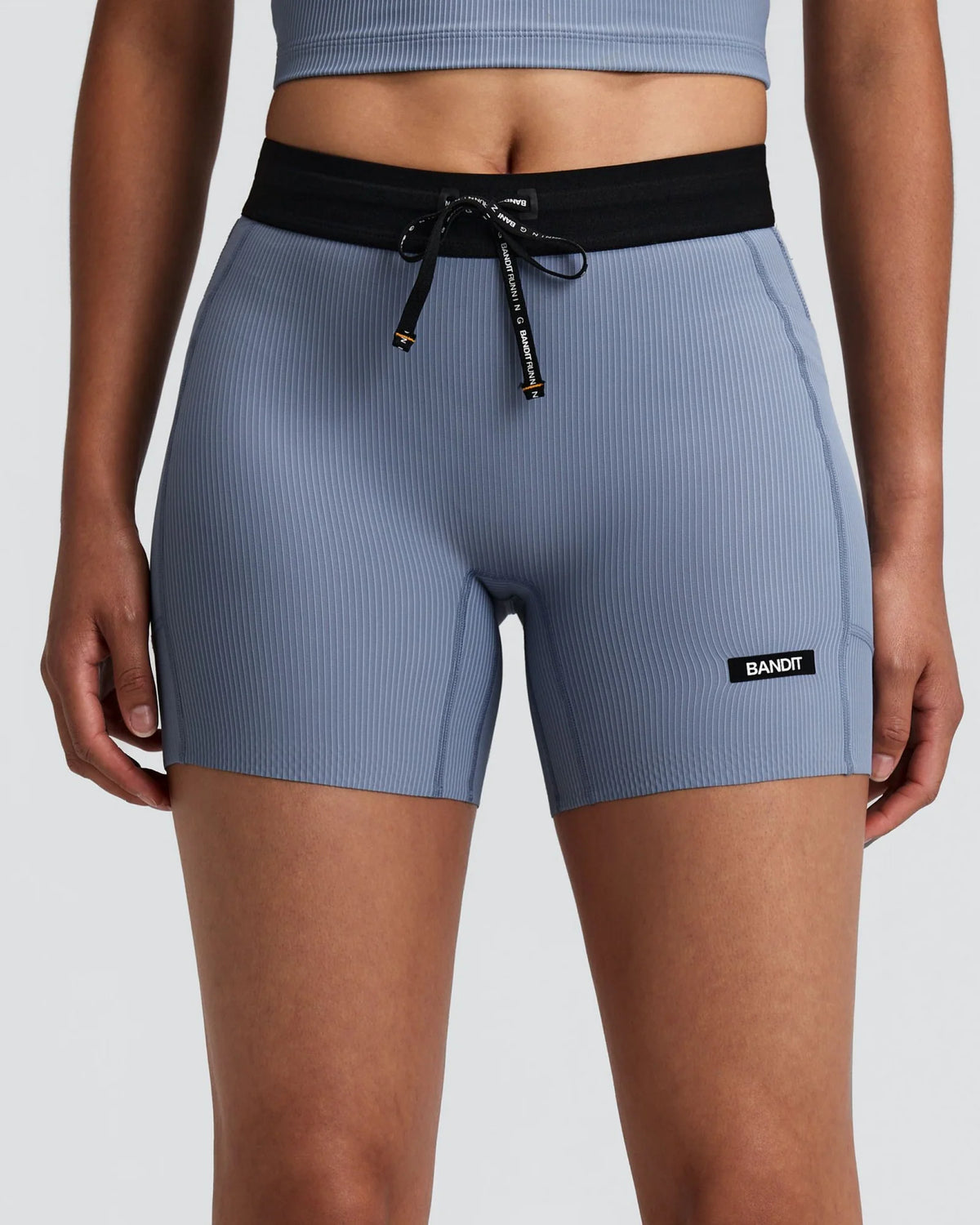 Bandit Women's Striped Cadence™ 5" Compression Shorts - Pavilion Blue / Steel Horizon