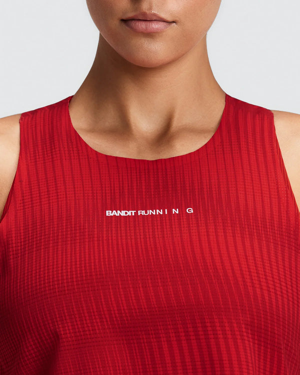 Bandit Women's CoolGrid™ Race Singlet - Oxide Red
