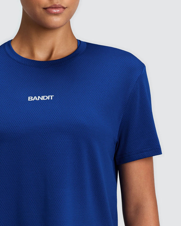 Bandit Women's Micromesh™ Cropped Run Tee - Bauhaus Blue
