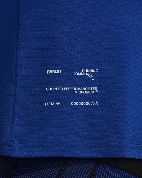 Bandit Women's Micromesh™ Cropped Run Tee - Bauhaus Blue