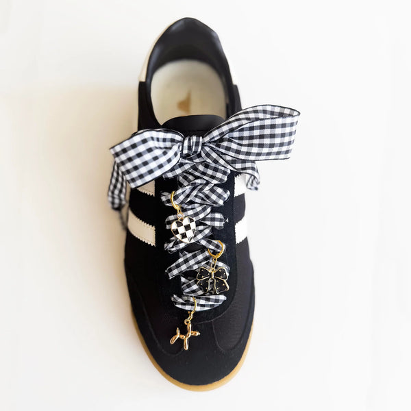 Gingham Shoe Charms and Lace Sets | Sneaker Charm Sets