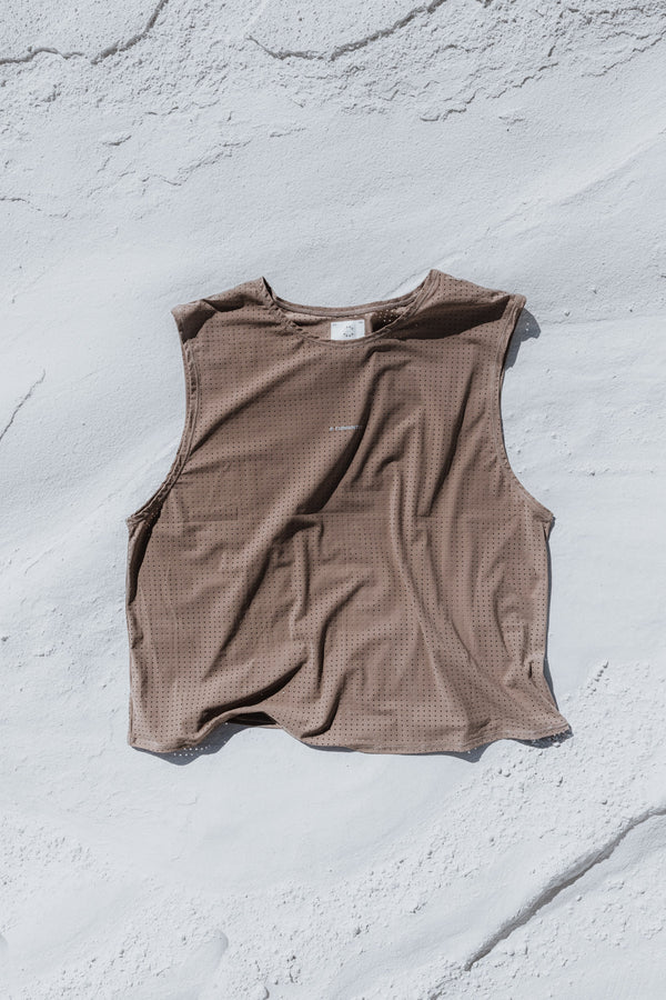 Currently Running - C-R™ Penultimate Crop Tee - Sand