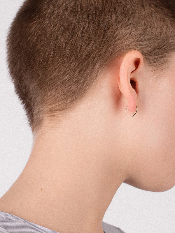 Merewif Small Hook Poke Earrings - 10k Gold
