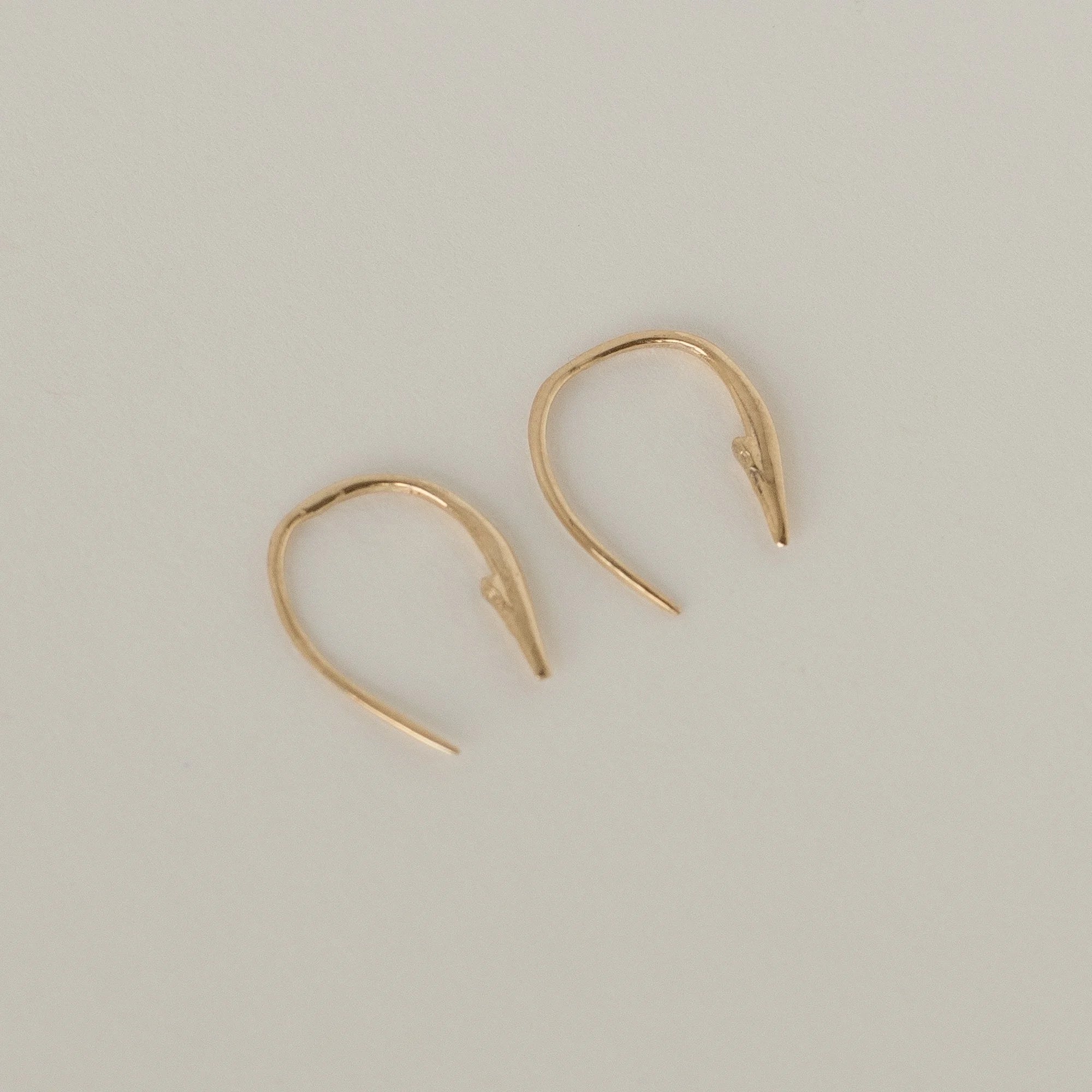 Merewif Small Hook Poke Earrings - 10k Gold