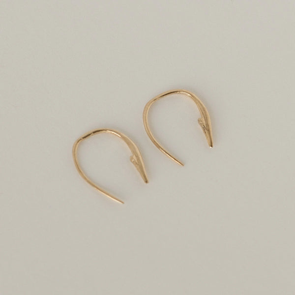 Merewif Small Hook Poke Earrings - 10k Gold