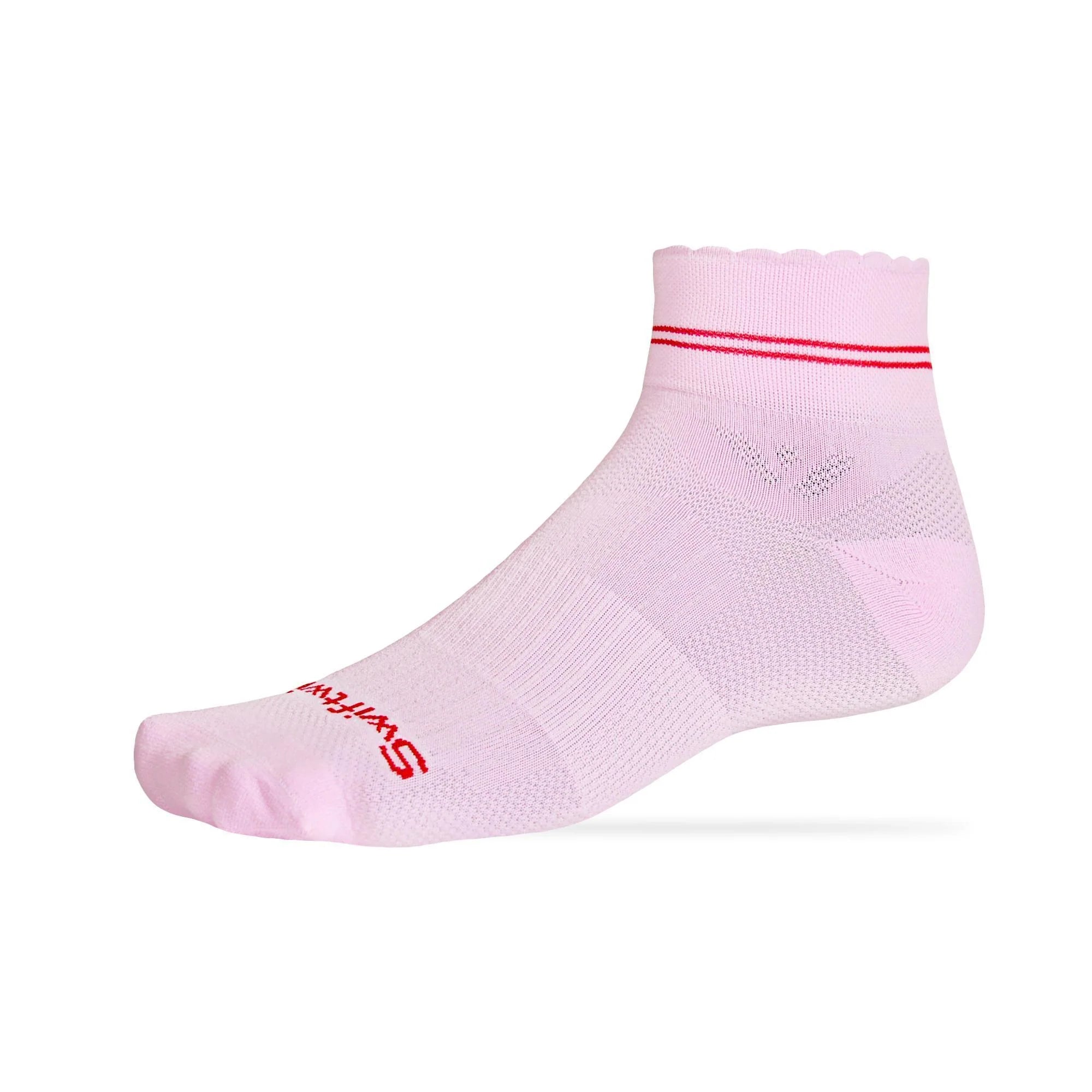 Swiftwick Vision Quarter Crew - Scalloped Pink