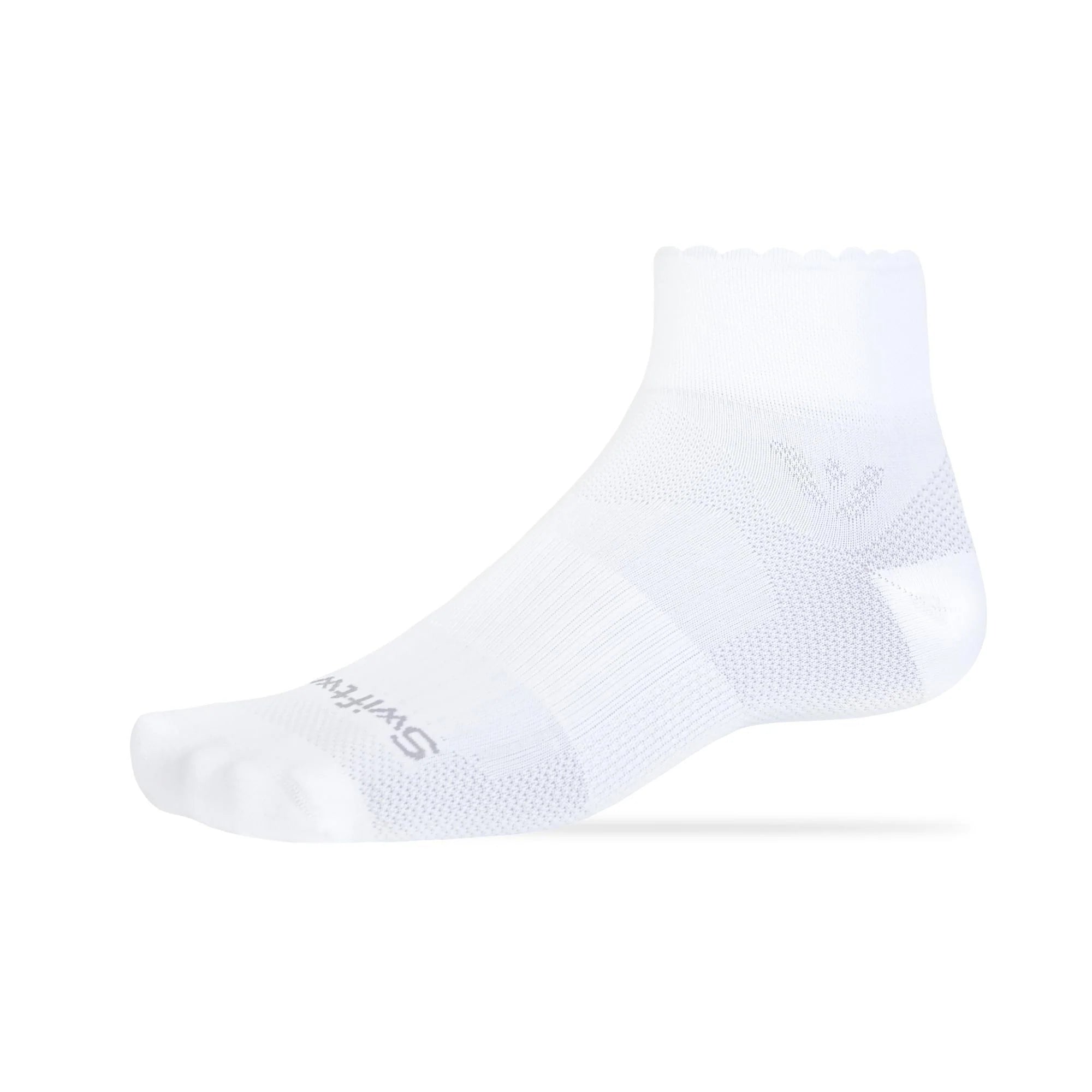 Swiftwick Vision Quarter Crew - Scallop White